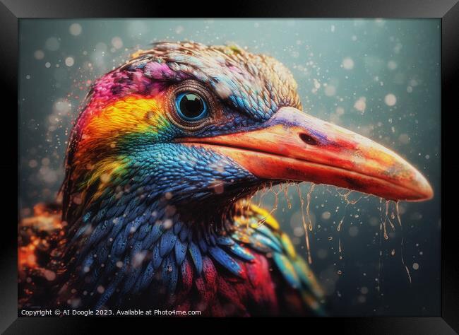 Ai Bird Portrait Framed Print by Craig Doogan Digital Art