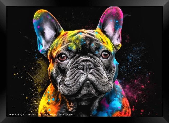 French Bulldog colour Splash Framed Print by Craig Doogan Digital Art