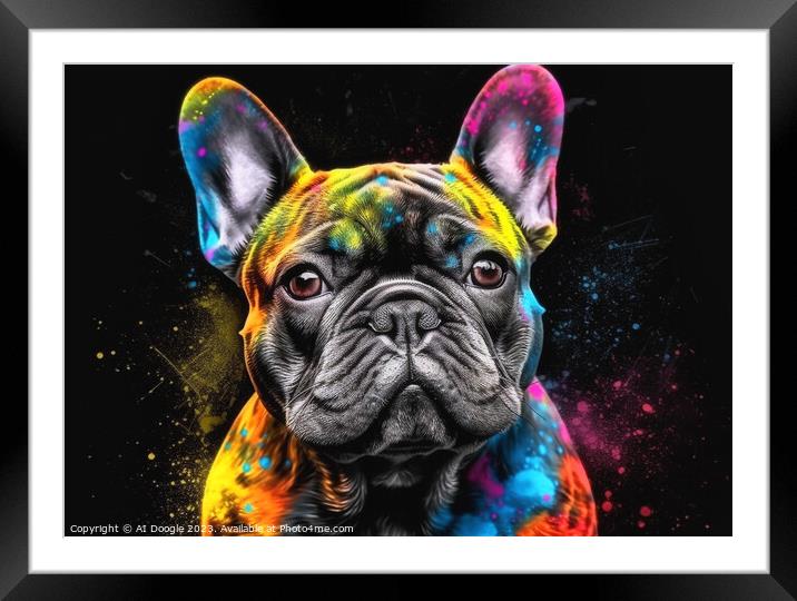 French Bulldog colour Splash Framed Mounted Print by Craig Doogan Digital Art