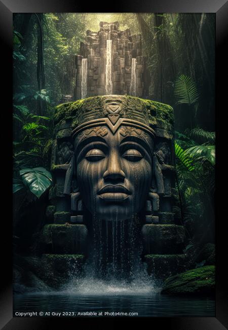 Rainforest Stone Sculpture Framed Print by Craig Doogan Digital Art