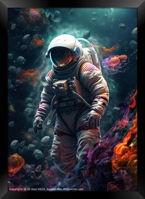 Astronaut in Space Framed Print by Craig Doogan Digital Art