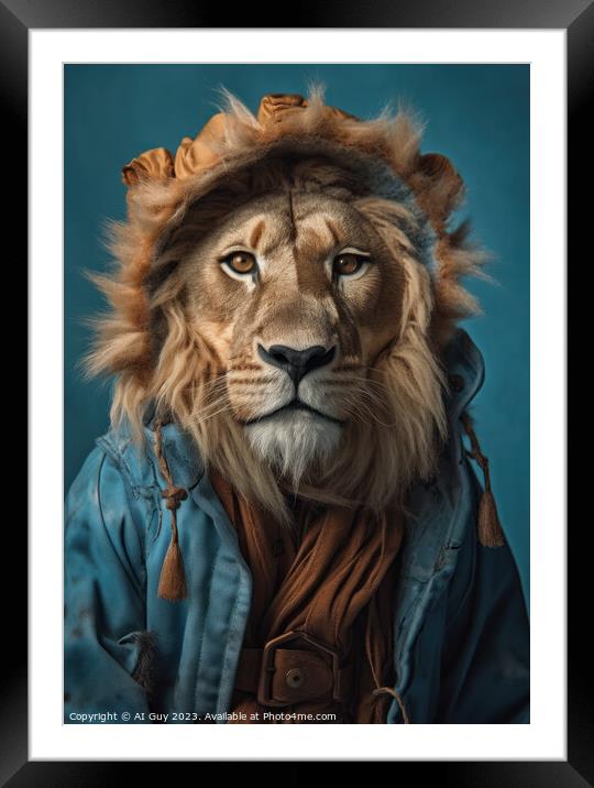 Hipster Lion Framed Mounted Print by Craig Doogan Digital Art
