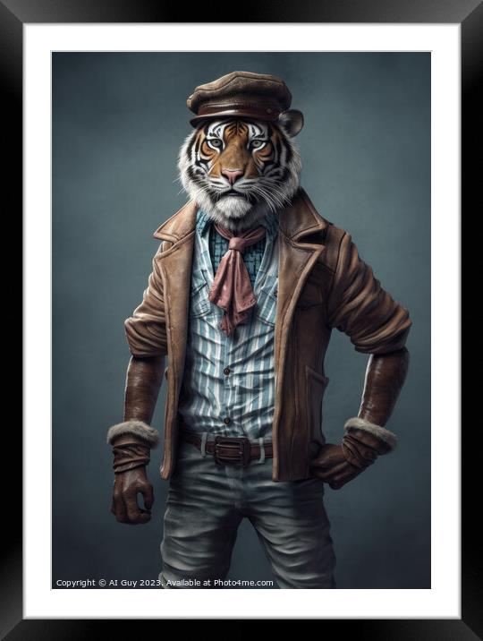 Hipster Tiger Framed Mounted Print by Craig Doogan Digital Art