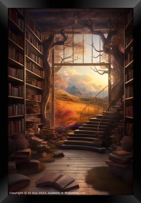 Fantasy Library Framed Print by Craig Doogan Digital Art