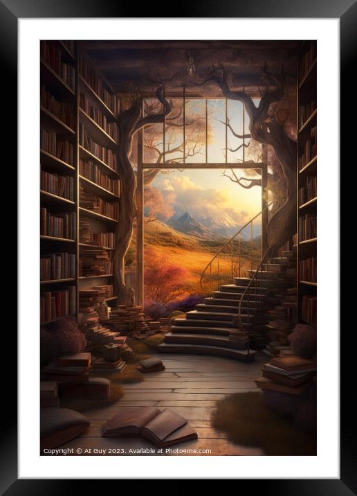 Fantasy Library Framed Mounted Print by Craig Doogan Digital Art