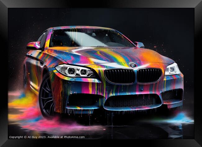 BMW Paint Splash  Framed Print by Craig Doogan Digital Art