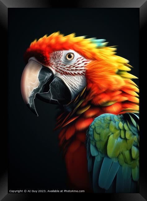 Colourful Parrot Painting Framed Print by Craig Doogan Digital Art