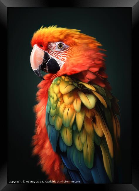 Colourful Parrot  Framed Print by Craig Doogan Digital Art