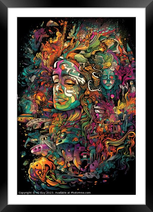 Psychedelic Jumble Framed Mounted Print by Craig Doogan Digital Art
