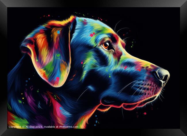 Labrador Colour Art Framed Print by Craig Doogan Digital Art