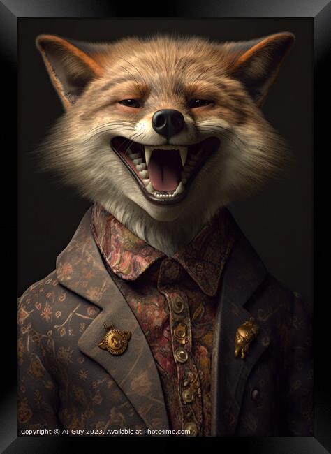Happy Fox Framed Print by Craig Doogan Digital Art