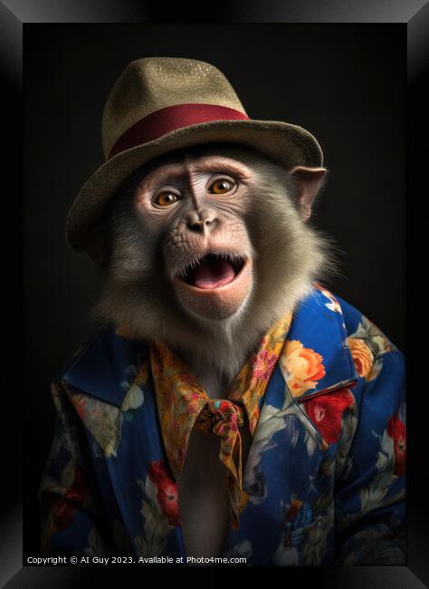 Happy Monkey Framed Print by Craig Doogan Digital Art
