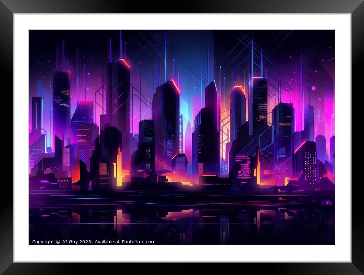 Cityscape Glow Framed Mounted Print by Craig Doogan Digital Art