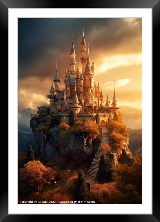 Fantasy Castle Painting Framed Mounted Print by Craig Doogan Digital Art
