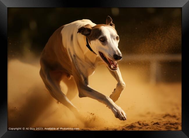Greyhound Racing Framed Print by Craig Doogan Digital Art