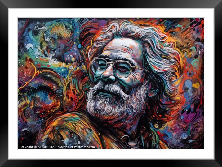 Jerry Garcia - Mushroom Vision Framed Mounted Print by Craig Doogan Digital Art