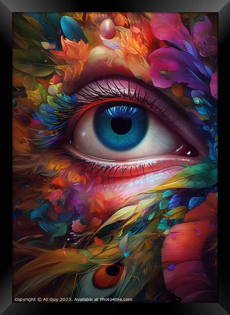 Abstract Colourful Eye Macro Framed Print by Craig Doogan Digital Art