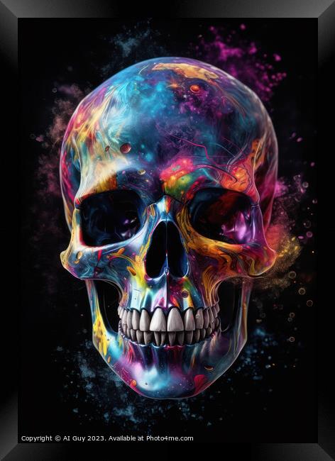 Colourful Skull  Framed Print by Craig Doogan Digital Art