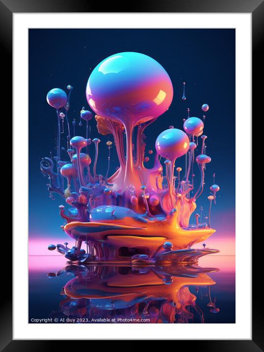 Abstract Liquid Render Framed Mounted Print by Craig Doogan Digital Art