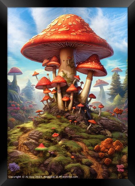 Magic Mushroom Land Framed Print by Craig Doogan Digital Art