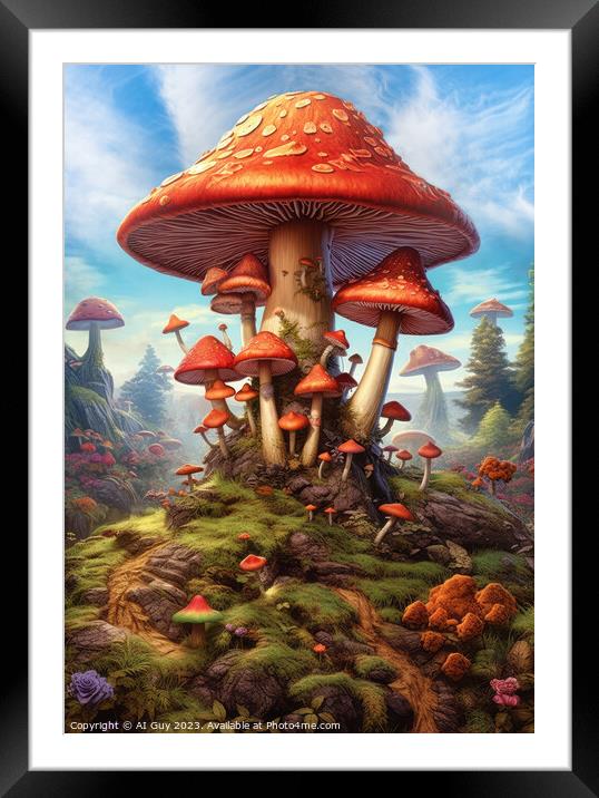 Magic Mushroom Land Framed Mounted Print by Craig Doogan Digital Art
