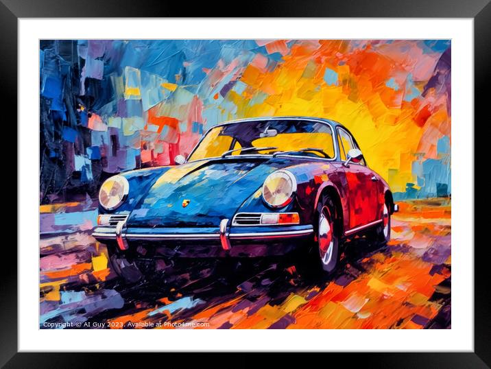 Porsche 911 Digital Painting Framed Mounted Print by Craig Doogan Digital Art