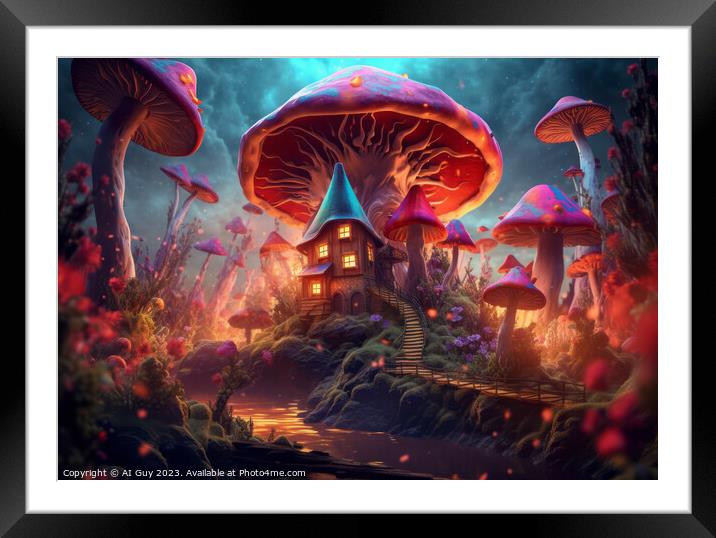 Magical Mushroom House Framed Mounted Print by Craig Doogan Digital Art