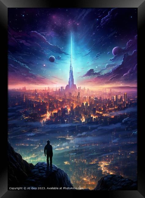 Alien City Explorer Framed Print by Craig Doogan Digital Art