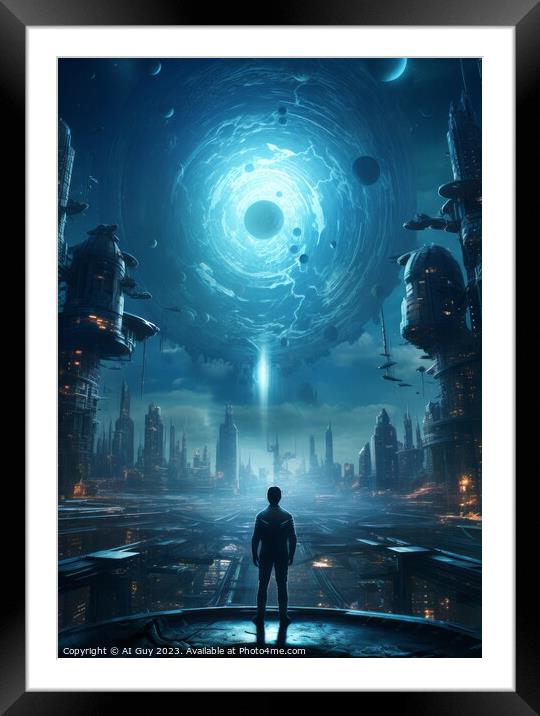 Sci-Fi Fantasy City Framed Mounted Print by Craig Doogan Digital Art