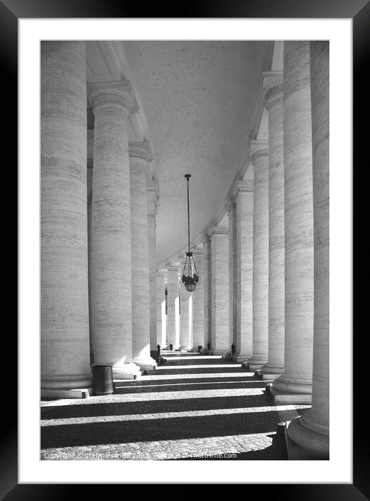 Vatican - The Colonnade at St. Peter's Basilica Framed Mounted Print by Stefano Senise