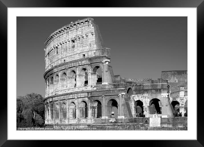 Magestic Colosseum Black & White Framed Mounted Print by Stefano Senise