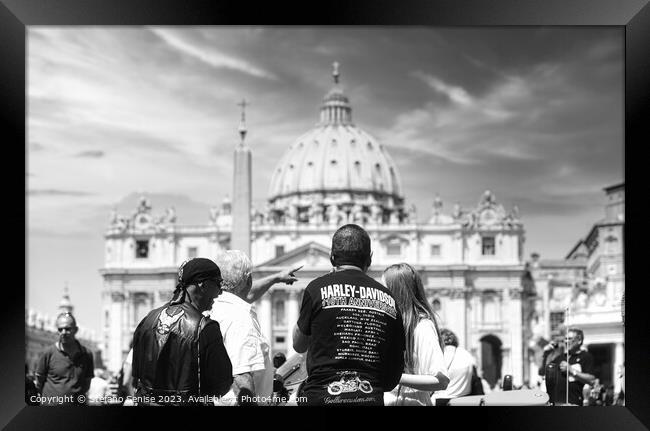 Harley Davidson Bikers in Roma Framed Print by Stefano Senise