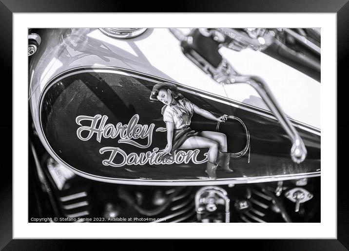 Harley Davidson Pin Up Framed Mounted Print by Stefano Senise