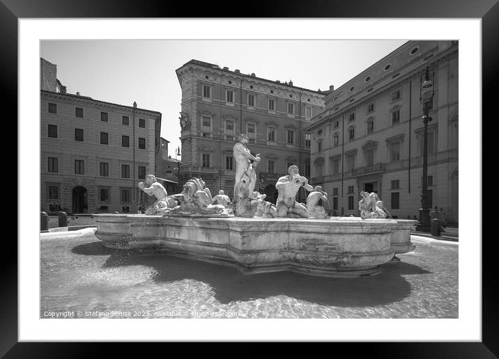 Piazza Navona - Fontana del Moro Framed Mounted Print by Stefano Senise