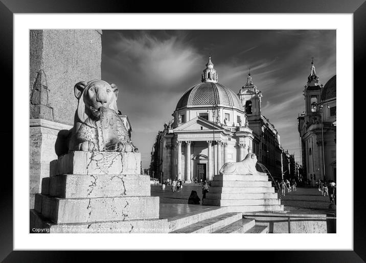 Rome - Piazza del Popolo Framed Mounted Print by Stefano Senise