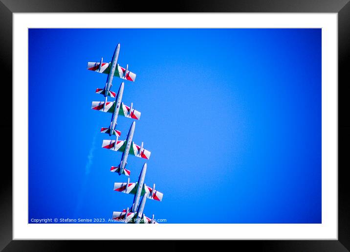Spectacular Italian Airshow Stunt Framed Mounted Print by Stefano Senise