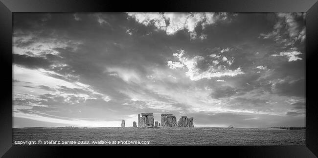 Mystical Stonehenge in the Clouds Framed Print by Stefano Senise