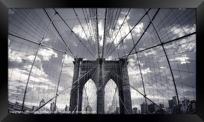 Brooklyn Bridge in New York  Framed Print by Stefano Senise