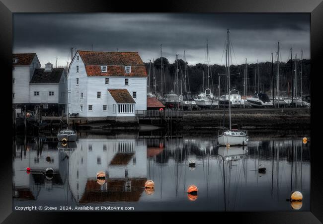 Reflections of The Tide Mill on the Banks of the River Deben, Woodbridge, Suffolk Framed Print by Steve 
