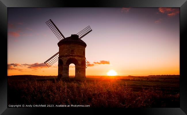 Sunset at Chesterton Windmill Framed Print by Andy Critchfield