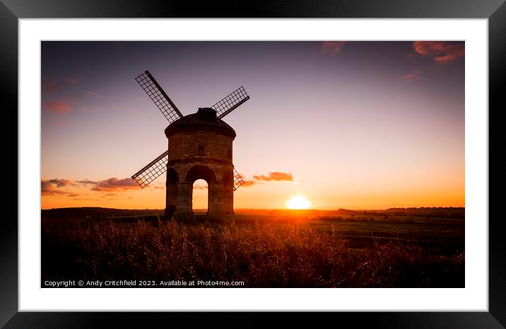 Sunset at Chesterton Windmill Framed Mounted Print by Andy Critchfield