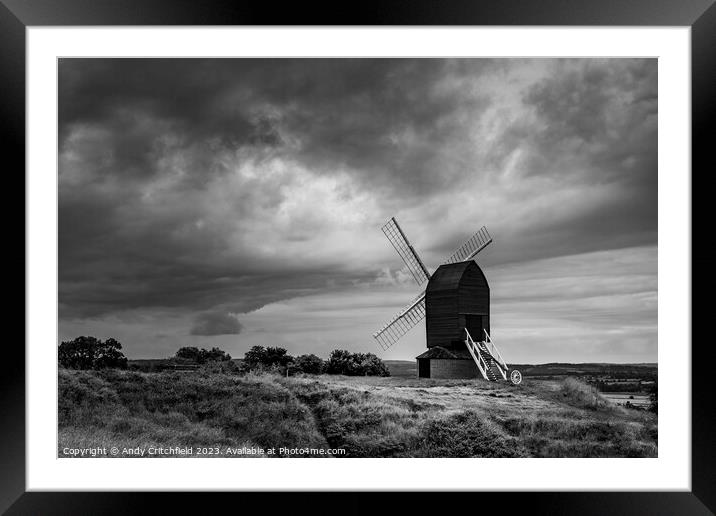 A Storm Approaches Brill Windmill Framed Mounted Print by Andy Critchfield