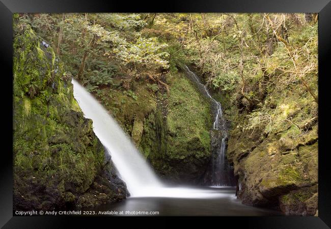 Ceunant Mawr Waterfall Framed Print by Andy Critchfield