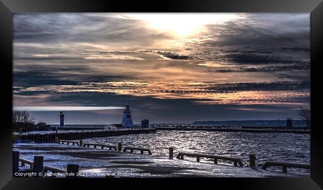 Golden Hour After Winter Storm Framed Print by Irene Penhale