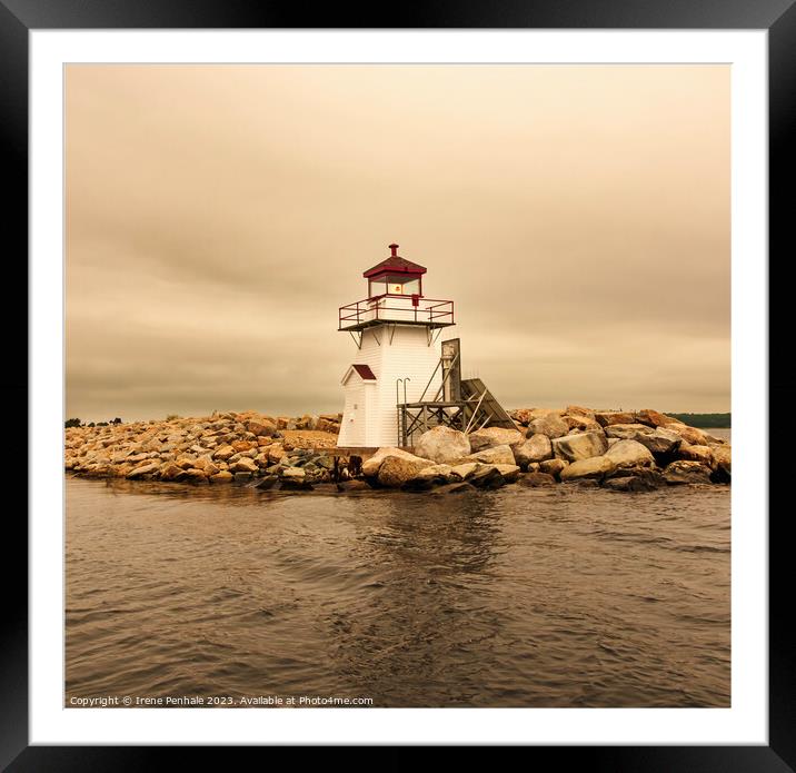 Halifax Lighthouse Framed Mounted Print by Irene Penhale