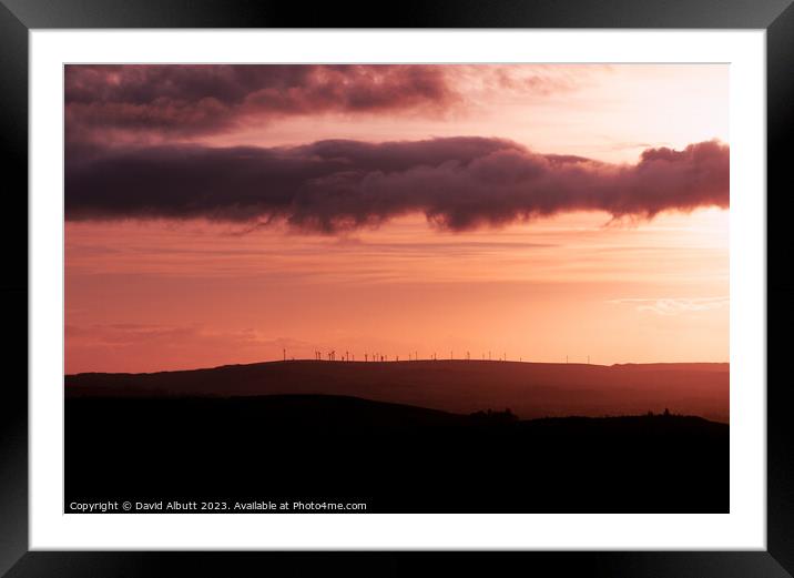 Wind Farm Dawn Framed Mounted Print by David Albutt