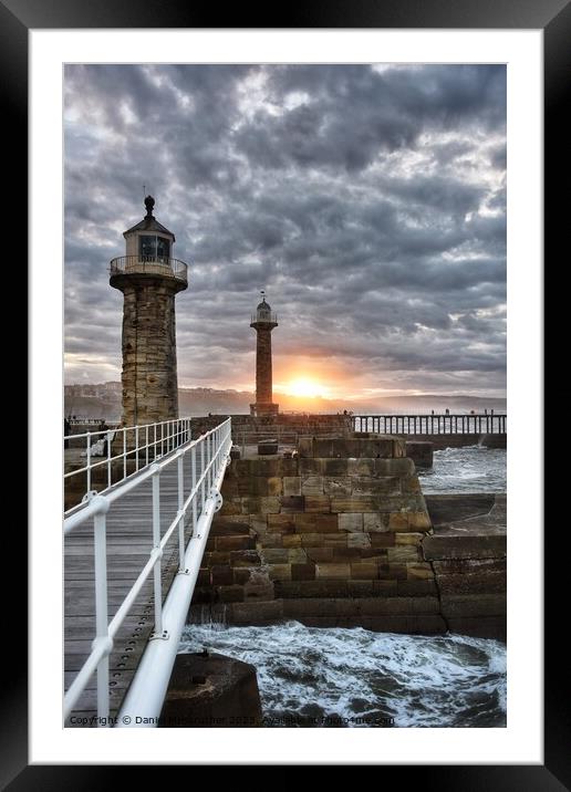 Whitby Lighthouses  Framed Mounted Print by Daniel James