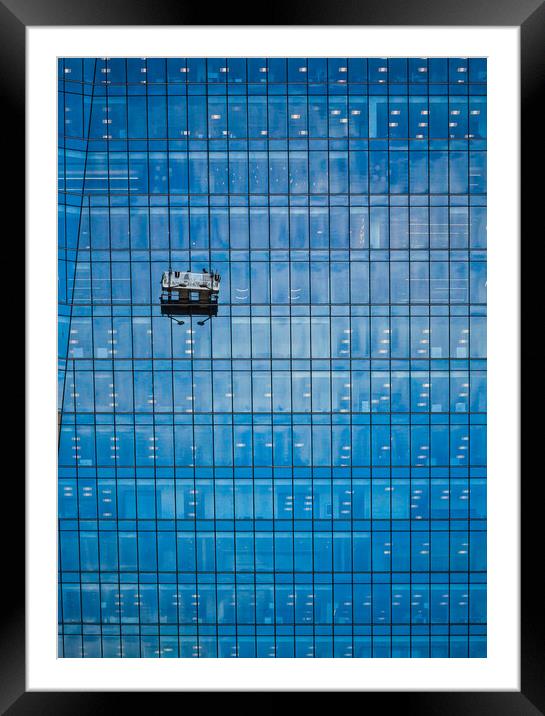 Window Washing No 9 Color Version Framed Mounted Print by Brian Carson