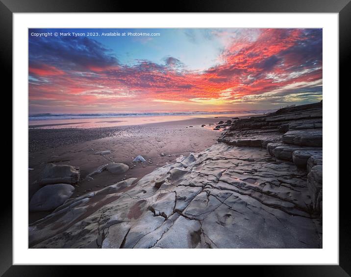 Taghazout Morocco Sunset over Rocks Framed Mounted Print by Mark Tyson