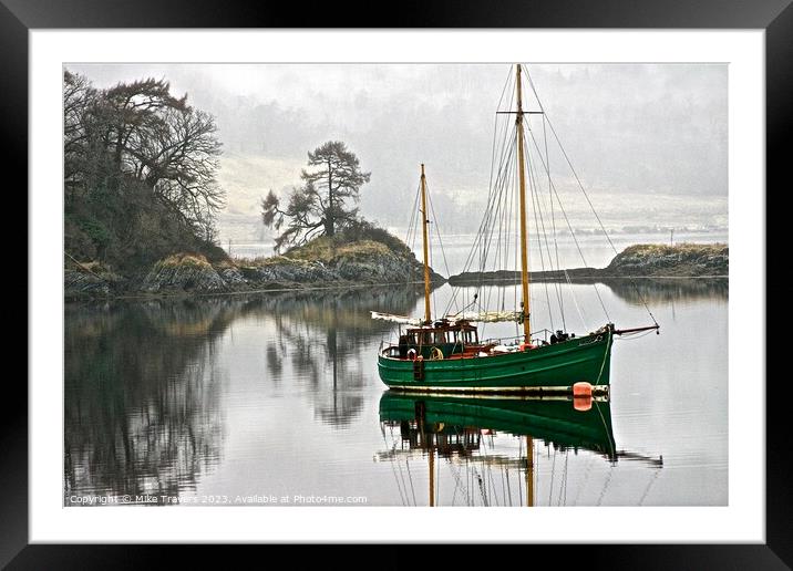 Boat near Ballachulish, Scotland Framed Mounted Print by Mike Travers